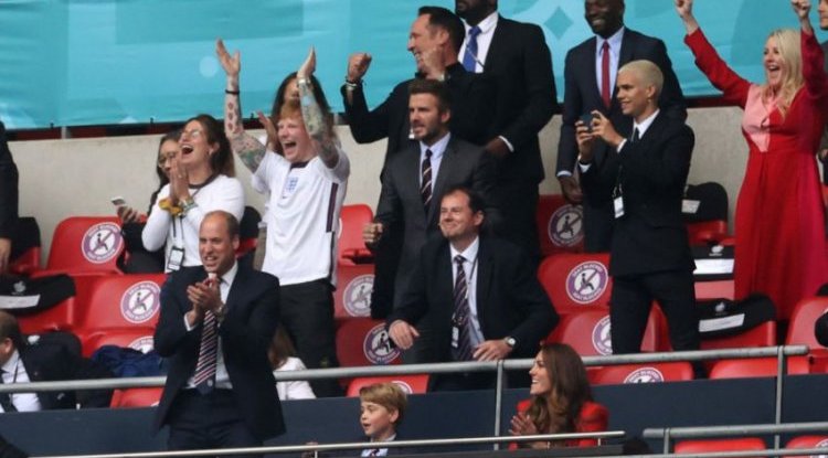 Prince William and David Beckham enthusiastically supported England!
