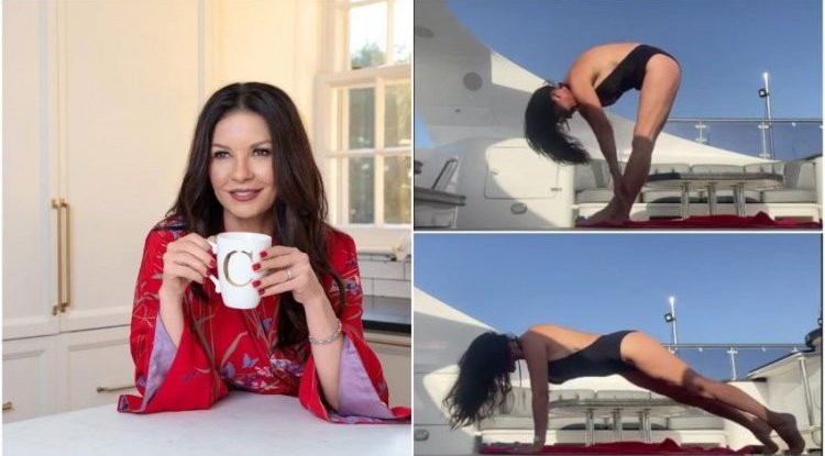 Catherine Zeta-Jones worked out in a bathing suit and showed an enviable figure, and praise rained down!