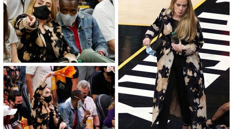 With this fashion combination, Adele completely diverted attention from the basketball game