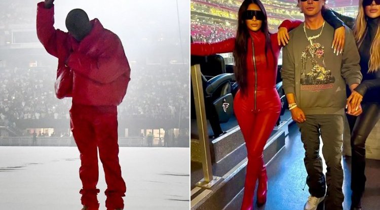 Kim Kardashian arrived with her children to listen to Kanye West's new album