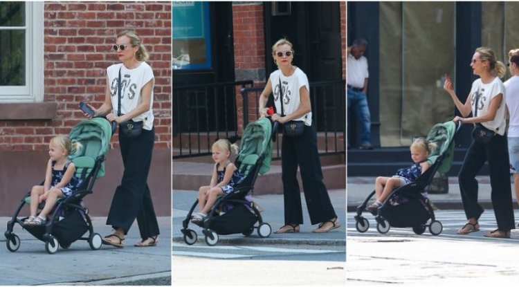 Are you afraid that wide leg pants will add pounds to you? The beautiful Diane Kruger has a solution