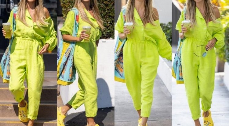 Heidi Klum also couldn't resist the hated slippers: It's hard not to notice the famous German in this styling