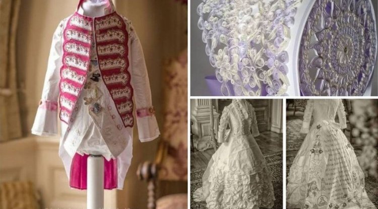 The artist creates amazing Bridgerton clothes from paper