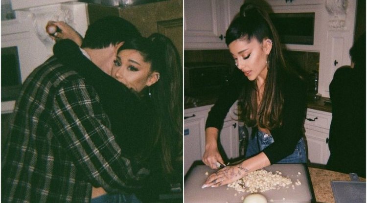 Ariana cuts onions: And we thought you didn't know where the kitchen was in the house