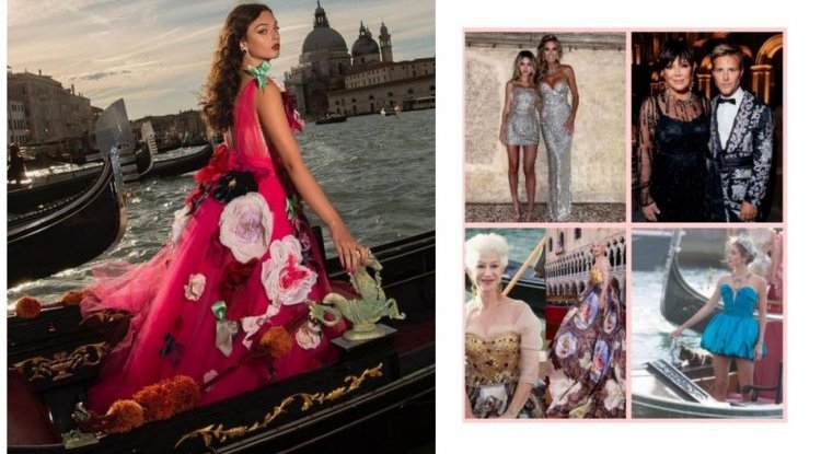 Kris Jenner, head of the Jenner-Kardashian family, and Heidi Klum filmed spectacular shots of the Dolce &amp; Gabbana fashion show from the front row