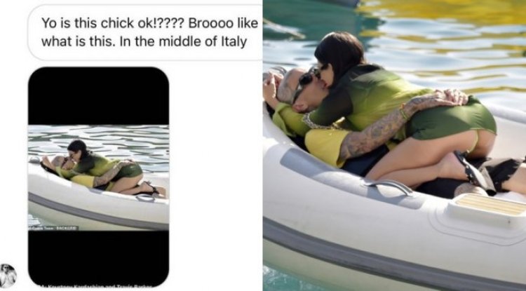 Kourtney and Travis shared hot kisses without a care in the world!