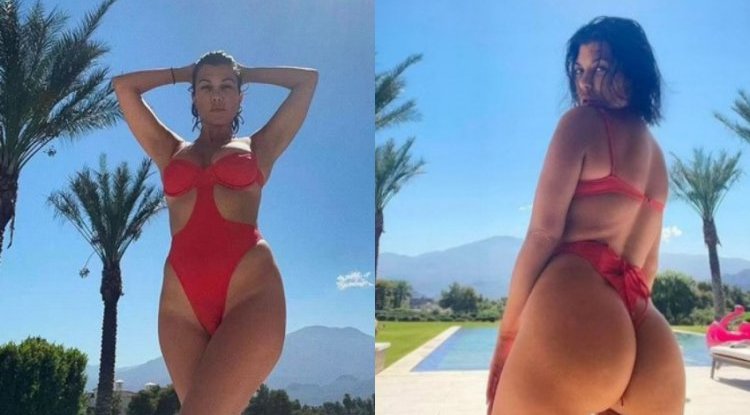 Kourtney Kardashian posted two unedited photos of her in a swimsuit, and then deleted them
