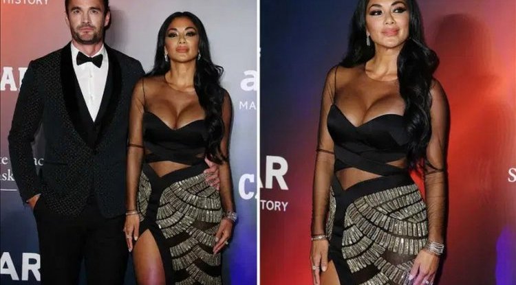 Nobody even noticed her handsome boyfriend: Nicole Scherzinger made sure that everyone was looking at her in a translucent dress