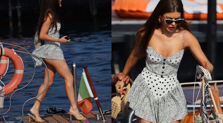 The wind lifted her mini dress and she was wearing the wrong shoes: Tamara Francesconi had a hard time keeping everything in place