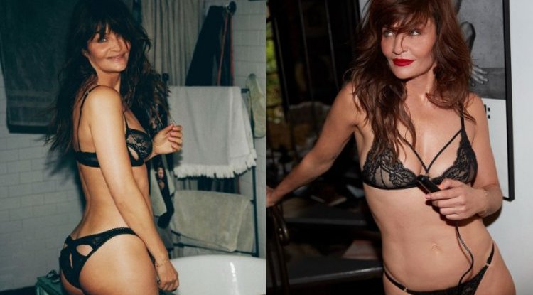 Helena Christensen showcases her dazzling figure in sheer black lingerie proving that age is just a number