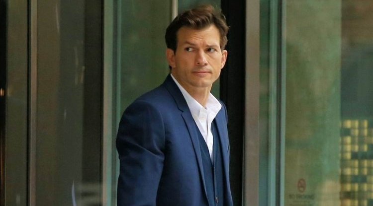 HE NO LONGER HAS A 'BABY FACE': Ashton Kutcher photographed on the set of the film, visibly aged