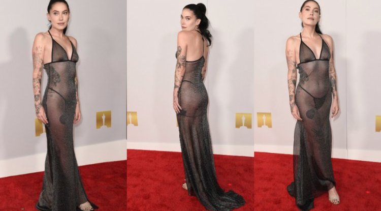 In a completely see-through dress, Bishop Briggs overshadowed much more famous stars