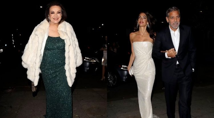 George Clooney treated his wife to dinner after the premiere, and her mother joined them