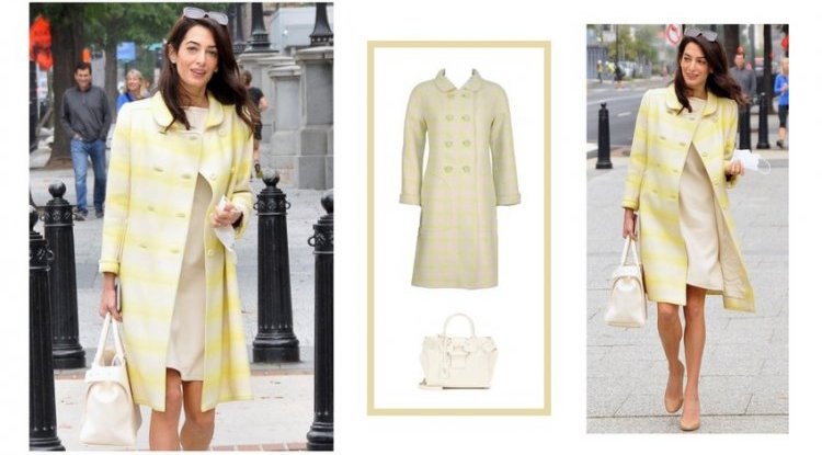 Amal Clooney served a vintage look that defies autumn gray colors, and the focus was on a bag which Meghan Markle has