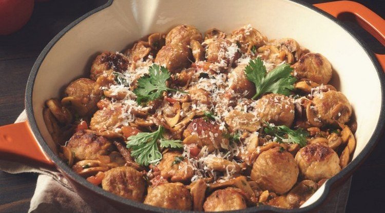 Delight for vegetarians (and those who aren’t): Dumplings in mushroom sauce