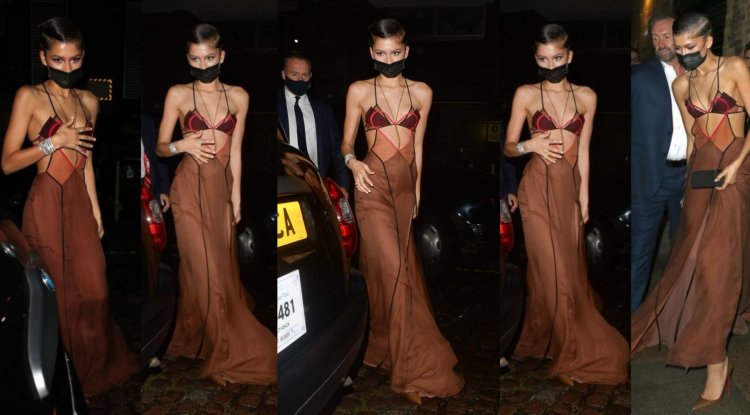 Hailey Bieber and Zendaya could not resist the transparent dresses by Nancy Dojake