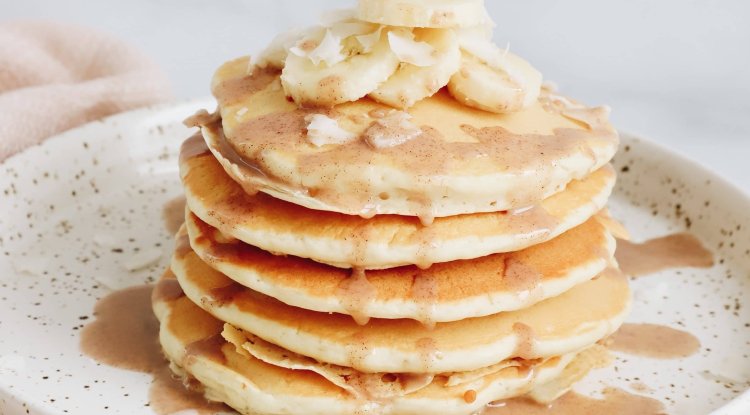 Healthy banana pancakes for a great breakfast