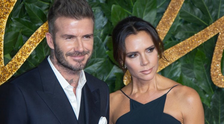 Victoria and David Beckham joking around