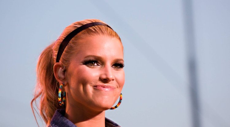 Jessica Simpson In Pink Mini Dress