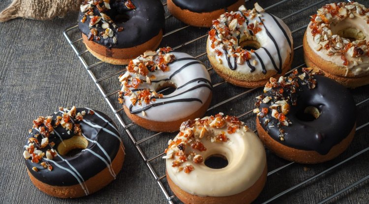 Chocolate donuts with peanut butter!