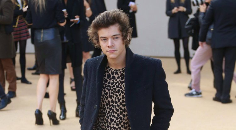 Harry Styles in a shiny jumpsuit