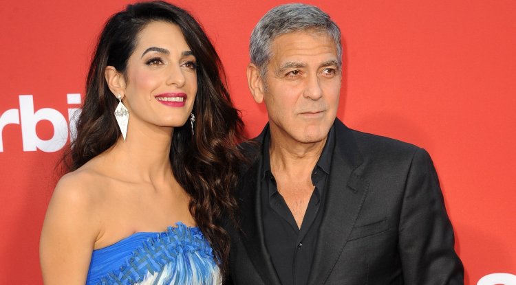 Amal Clooney in an amazing polka dots outfit