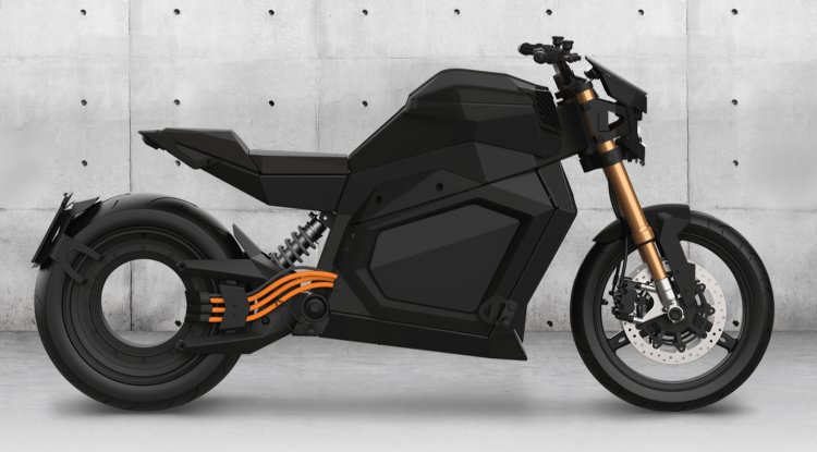 Electric motor with a wheel without a hub