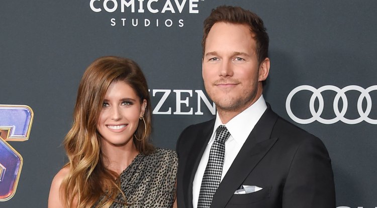 Chris Pratt and Katherine Schwarzenegger on a walk with daughters