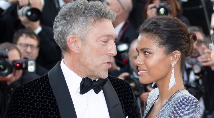 Tina Kunakey and Vincent Cassel attended Bvlgari event in Paris