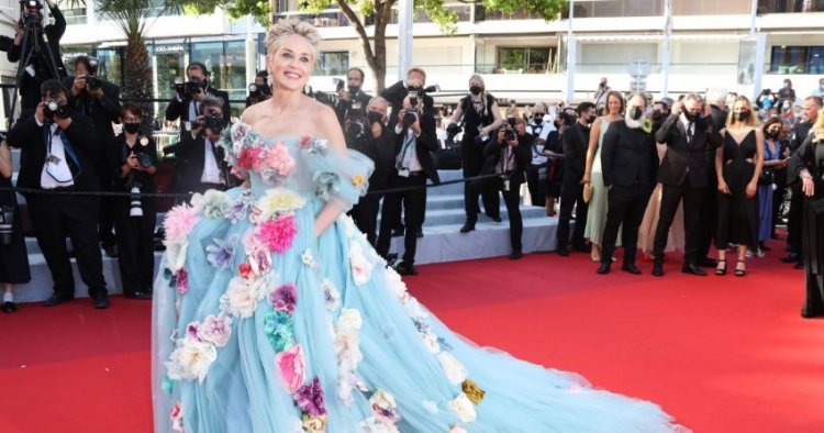 The ostentatious Sharon Stone appeared in an interesting dress, everyone still buzzing about the reason for her big smile!