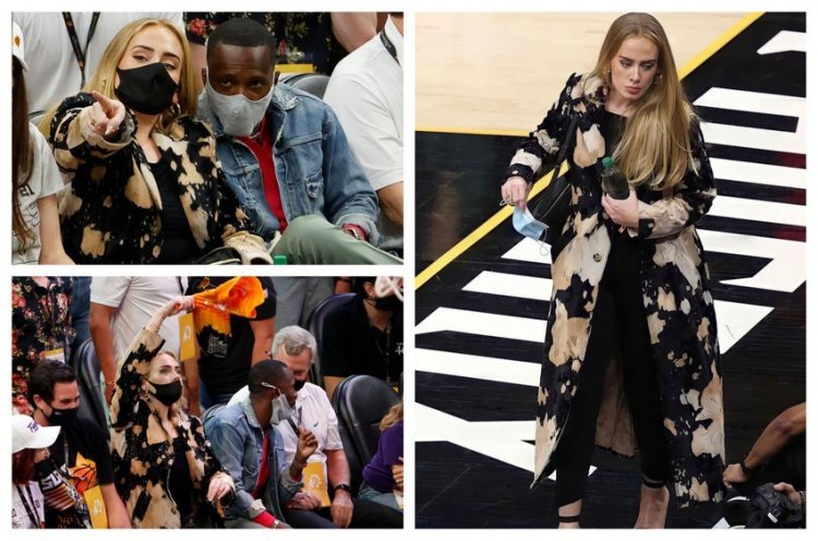 With this fashion combination, Adele completely diverted attention from the basketball game