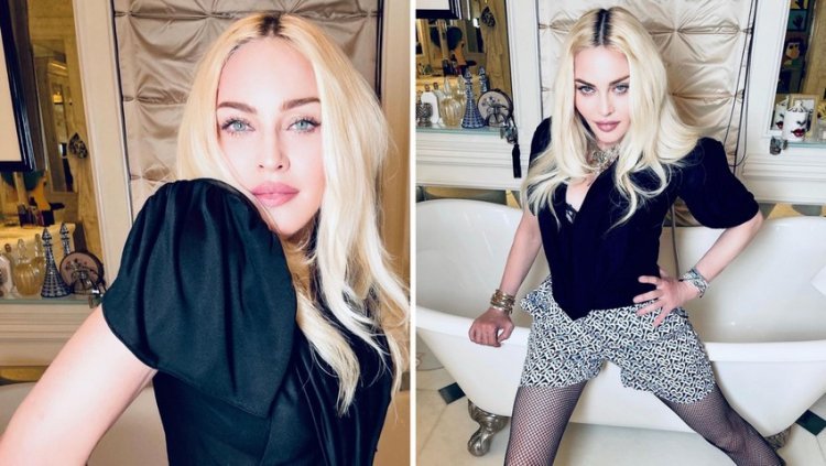 Madonna poses in the tub: 'My birthday week is getting better'