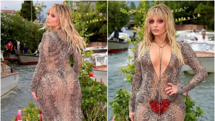 Singer Bebe Rexha highlighted her attributes in a tight see-through dress