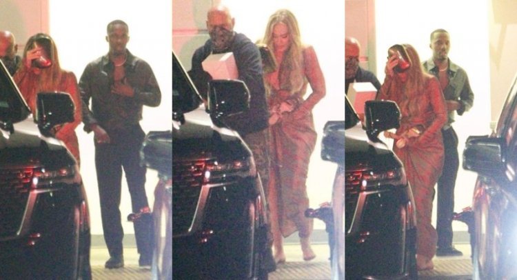 What a party! Adele  spotted barefoot in a glamurous golden dress with her new beau Rich Paul