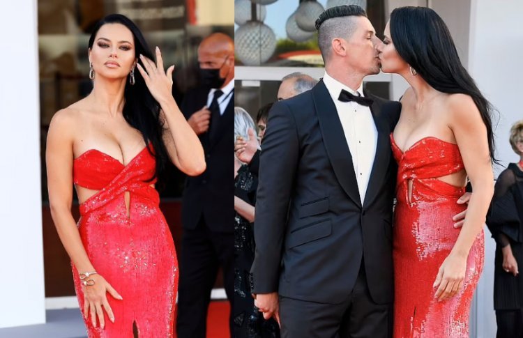 Adriana Lima shows off her new boyfriend on the red carpet: She turned heads in Venice and kissed her new man