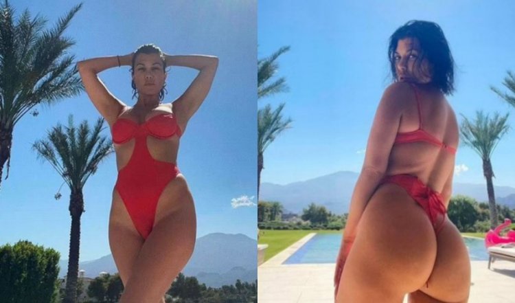 Kourtney Kardashian posted two unedited photos of her in a swimsuit, and then deleted them