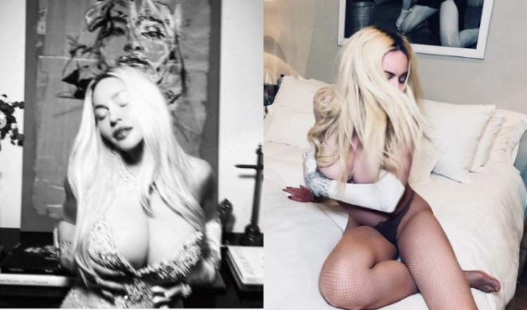 Madonna: The 63-year-old queen of pop poses topless