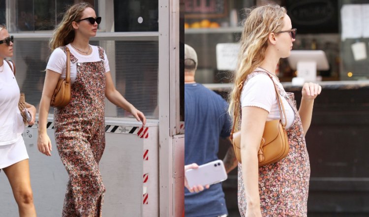 Jennifer Lawrence shows her baby bump for the first time during NYC outing