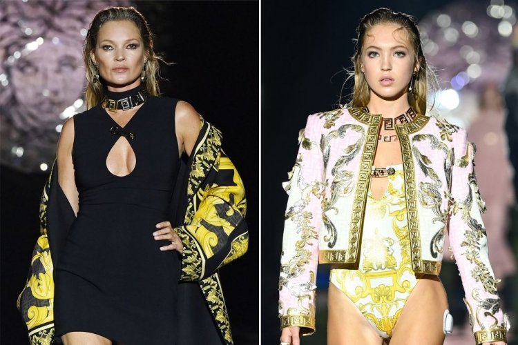 Fendi x Versace spectacle: Kate Moss and her daughter Lila side by side on runway in Milan