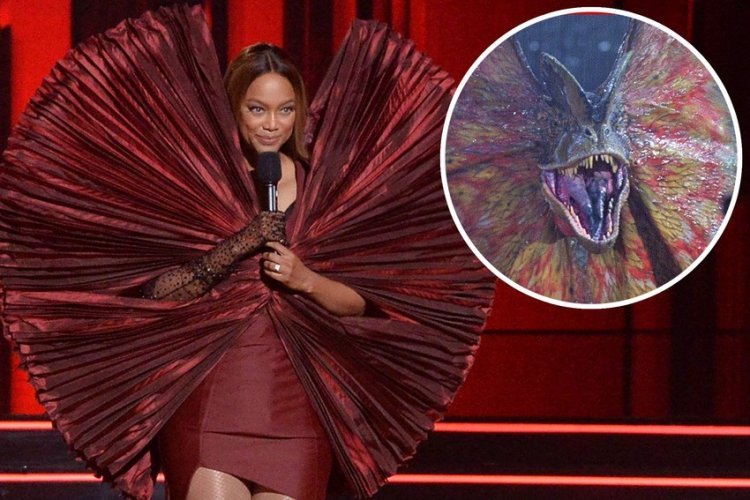 Tyra Banks defends her dress, but fans are making memes: 'You look just like a dinosaur from Jurassic Park!'