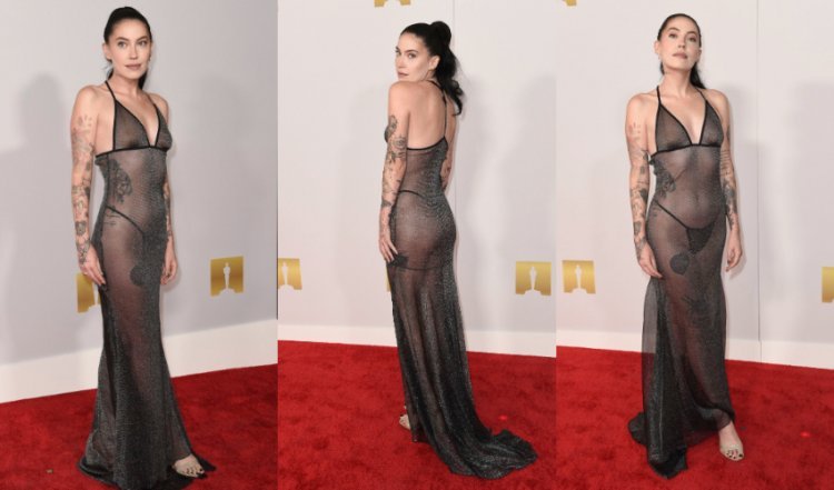 In a completely see-through dress, Bishop Briggs overshadowed much more famous stars