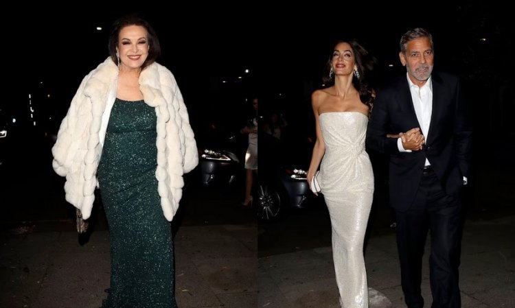 George Clooney treated his wife to dinner after the premiere, and her mother joined them