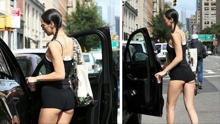 In shorts that covered little, Bella Hadid prepared hot scenes for paparazzi who have not lost sight of her since she was adorned with a flattering title