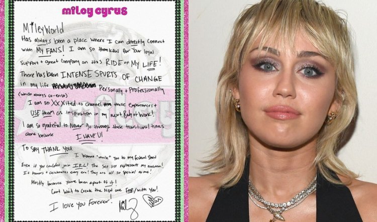 Miley Cyrus shared the changes with fans both professionally and privately