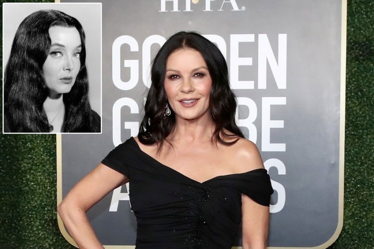 True Morticia Addams: To everyone's delight, Catherine Zeta-Jones checked in from the set