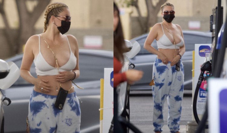 Travis Barker's ex spotted parading on a gas station in a skimpy top
