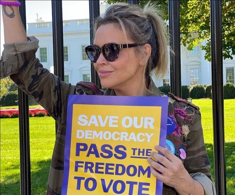 Alyssa Milano arrested during the voting rights protest
