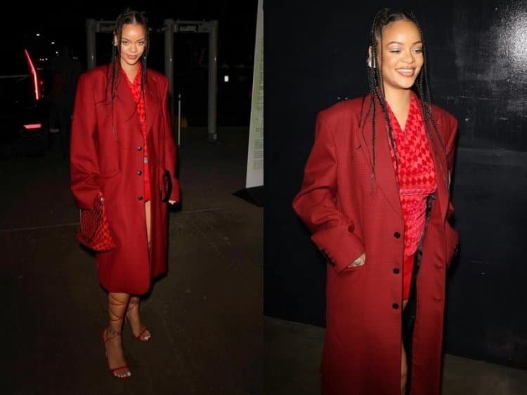 In red from head to toe: Rihanna served autumn styling without a mistake