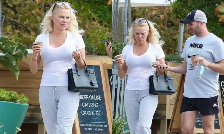 Paparazzi managed to catch Pamela Anderson without a shred of makeup!