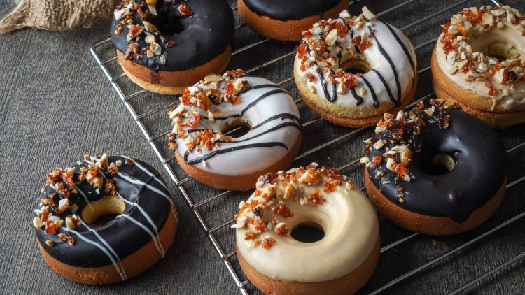 Chocolate donuts with peanut butter!